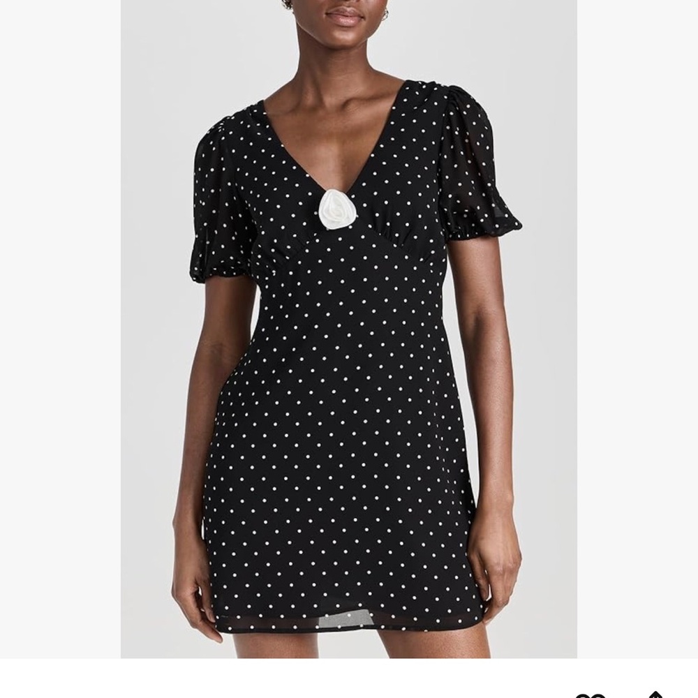 Wayf Black and White Polka Dot Mini Dress